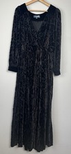 Modcloth Women’s 1X Timeless Touch Velvet Maxi Black Dress *No Belt