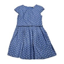Gap Kids Girl Blue White Polka Dot Short Sleeve Flare Dress Sz XXL 14