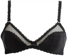 AGENT PROVOCATEUR BLACK OR PLUM KITTY SILK SHEER LACE BRA BRALETTE BNWT £49