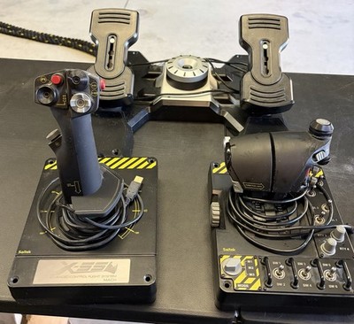 Saitek X55 Rhino Flight Control System Joystick & Throttle & Pro Rudder Pedals