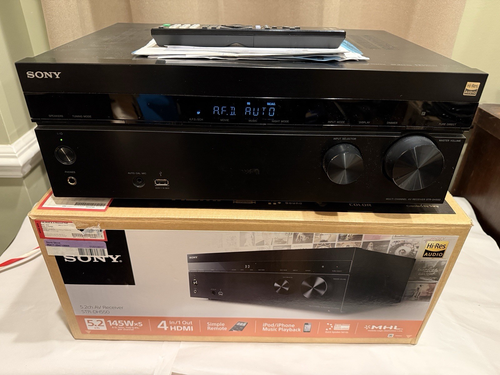 💙Sony STR-DH550 5.2-Channel 725W 4K Pass-Through AV Stere