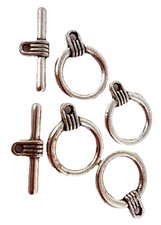 Toggle Clasps Silver Metal 5 Sets