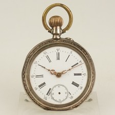 Rare Antique Silver Pocket Watch Men's no fusee duplex chronometer no repeater
