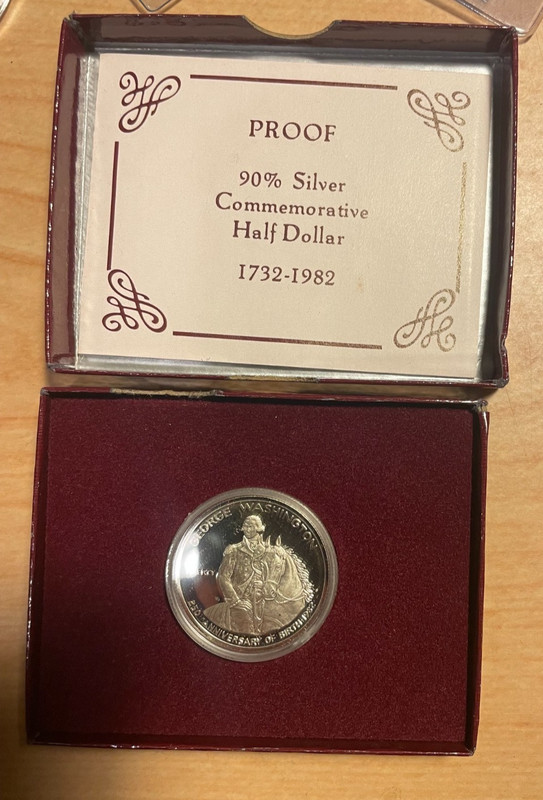1982-S George Washington Commemorative Half Dollar 50C Proof 90% Silver