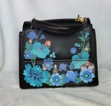 Disney Loungefly Black/Floral Brave Pixar Handbag Crossbody Purse