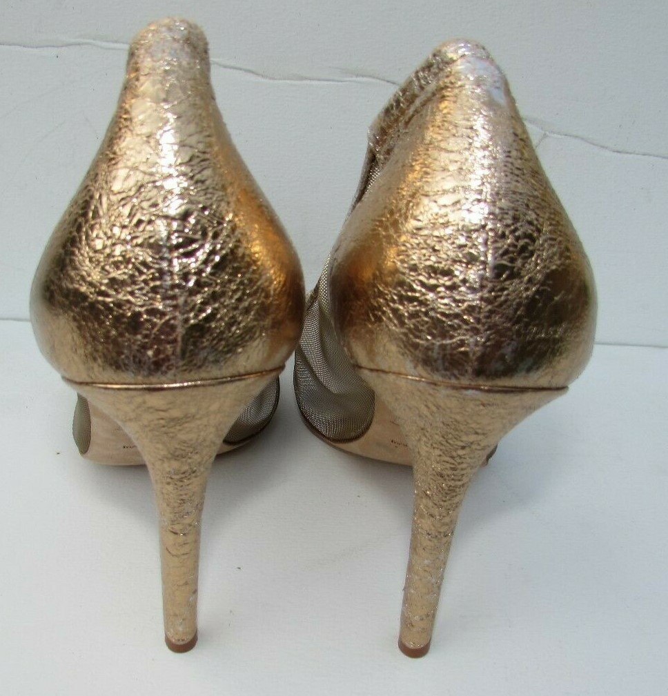 DVF Diane von Furstenburg Size 7, 7.5 high heels pumps shoes  gold black FALL Nw image 4