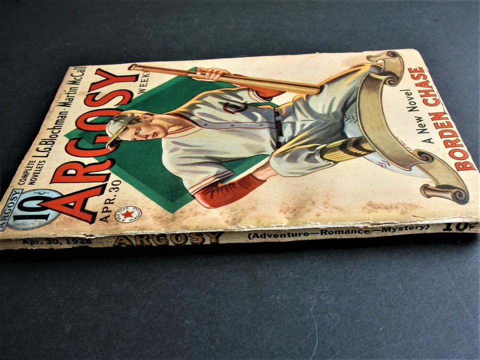Argosy April 30, 1938- Baseball Cover by V.E. Pyles-Fantastic Pulp Magazine. - Image 4 of 4