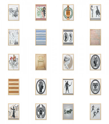 Ambesonne Retro Art Wall Art with Frame for Bathrooms Living Room Dorms