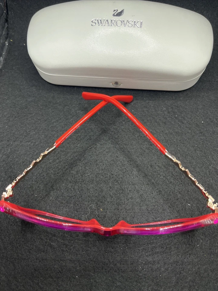 Óculos SWAROVSKI SK 5343 armação vermelha leitura 53mm autêntico - Imagem 3 de 4