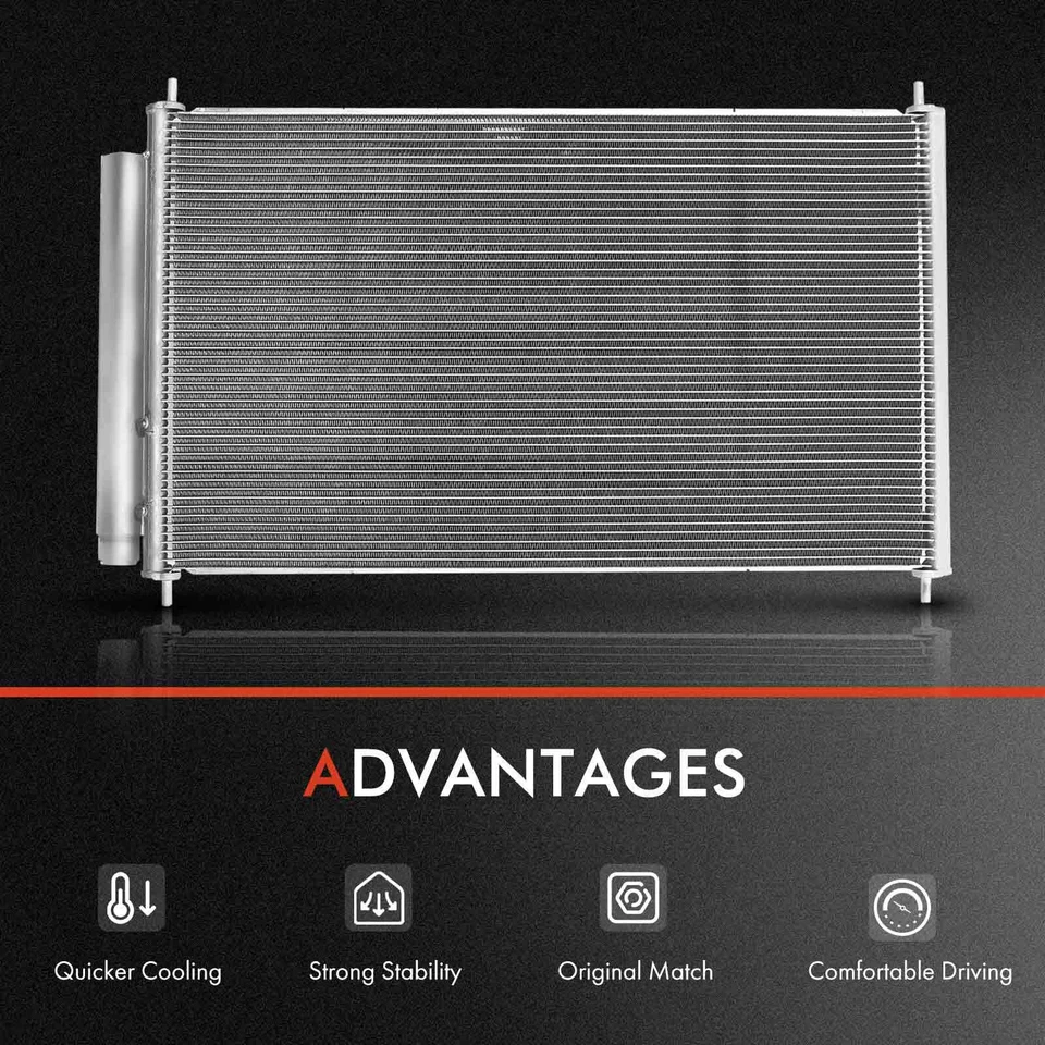 Комплект охлаждения алюминиевого радиатора и конденсатора переменного тока для Toyota Prius C 2012-2019 2 шт. - Изображение 4 из 4
