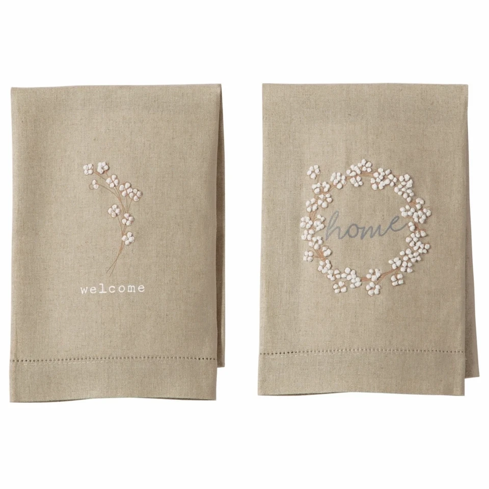 Mud Pie - French Knot Home / Welcome Hand Towel