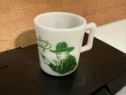 Hopalong Cassidy Vintage 1950s Milk Glass Mug/Cup, Green