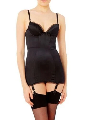 Robe De Pyjama / Chemise De Nuit AGENT PROVOCATEUR "Amelea" - Rose/Noir - Taille M (10-12) - Soie - Neuve Avec Étiquette