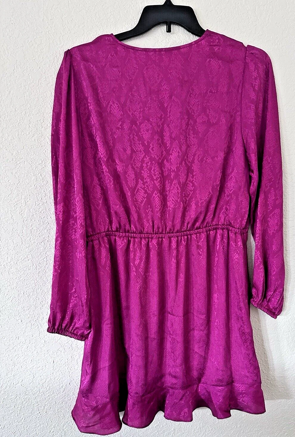 Michael Kors Mini Abito Donna Stampa Serpente Jacquard Finto Avvolgente Profondo Fucsia 1X