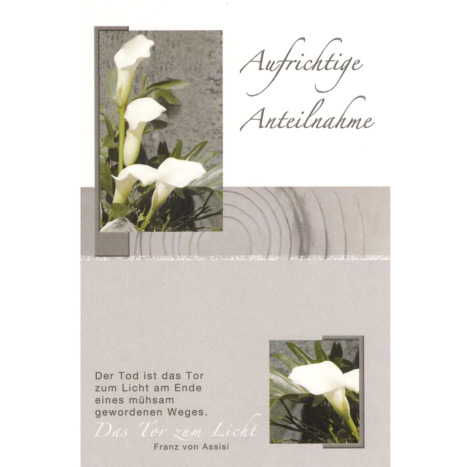Trauerkarte Karte Beileid Beerdigung Tod Anteilnahme Kondolenz Assisi Zitat