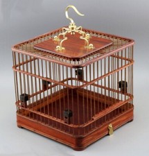 Natural Rosewood Bird Cage Chinese Wooden Pet Parrot Nest Home