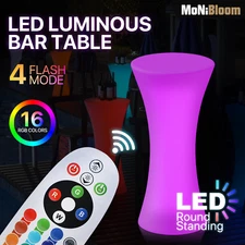 43" H LED Light Up Accent Side Table Club 16 Colors Changing Pub Bar Round Table