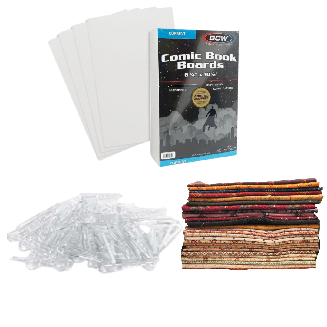 50 Quilting Fabric Boards Comic Book Boards Plastic Alligator Clips for Fabric