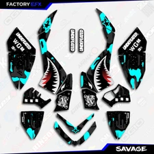 Black & Cyan Savage Camo Racing Graphics kit fits 06-08 Polaris Outlaw 450 525