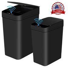 2 Bote de basura negro pequeño de 2.2 galones & 4 galones, bote de basura para b