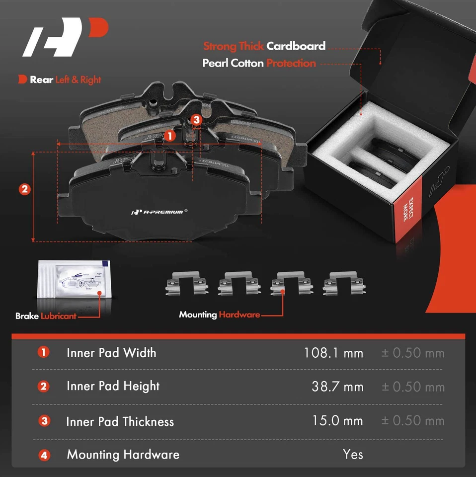 Rotores de freno traseros y pastillas de freno para Land Rover Range Rover Sport 06-13 LR3 LR4 Foto 3 de 4