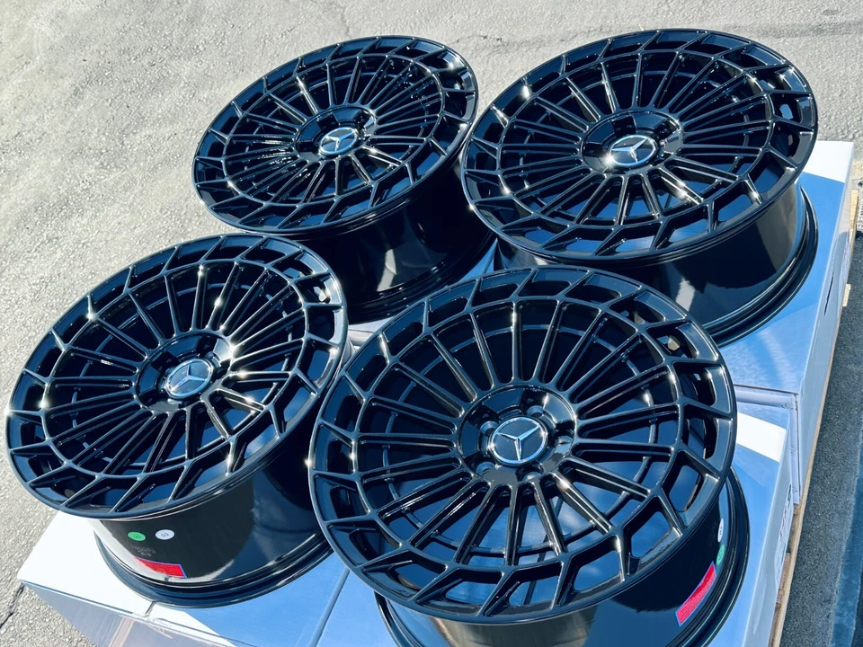 Staggered 20" Rims Black 20X8.5/9.5 Wheels Fit Mercedes Benz S550 S560 S580 S63 - Image 2 of 4