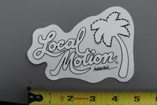 LOCAL MOTION Hawaii Surfboards Clear White OG 80's LM2 Vintage Surfing STICKER