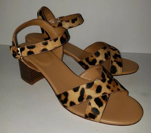 leopard print two strap sandals