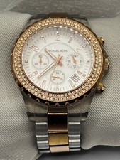 Michael Kors Womens MK-5323 Chronograph 2-Tone Rose Gold/Bronze Clear Resin