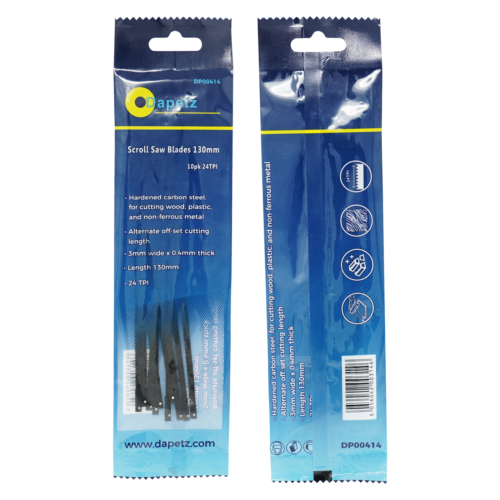 10 x Scroll Saw Blade 130mm 24 tpi For Cutting Wood Foam Plastic Metals