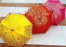 Wholesale Lot Indian Decorative Umbrella Cotton Vintage Handmade Parasol golden