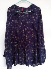 Plus size 3X navy blue blouse by Pure Energy.