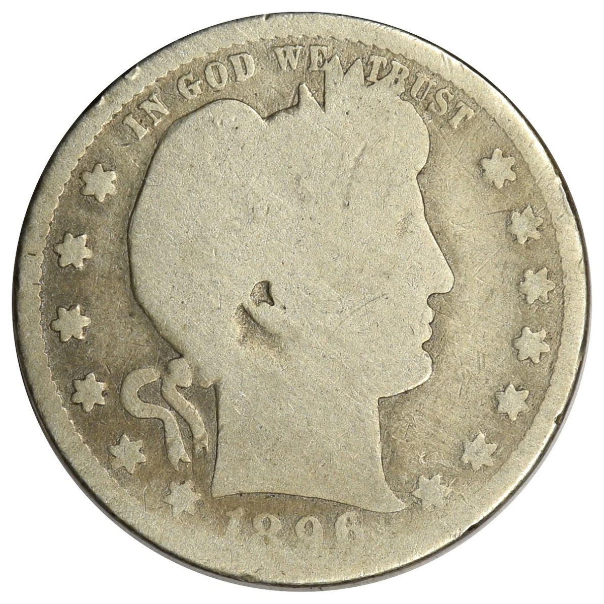 B*k様 アメリカ　バーバークォーター　1896S 大特年　発行数18.8万枚 San Francisco 1896 Year Barber Quarters (1892-1916) for sale | eBay