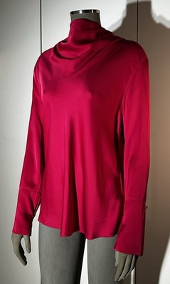 Ahlvar Gallery Seidenbluse in Rot/Fuchsia, Gr. S