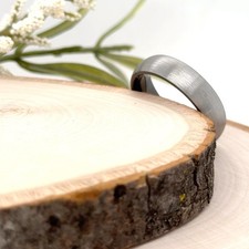 6mm Silver Tungsten Carbide Wedding Band   Brushed Matte Finish Comfort Fit Ring