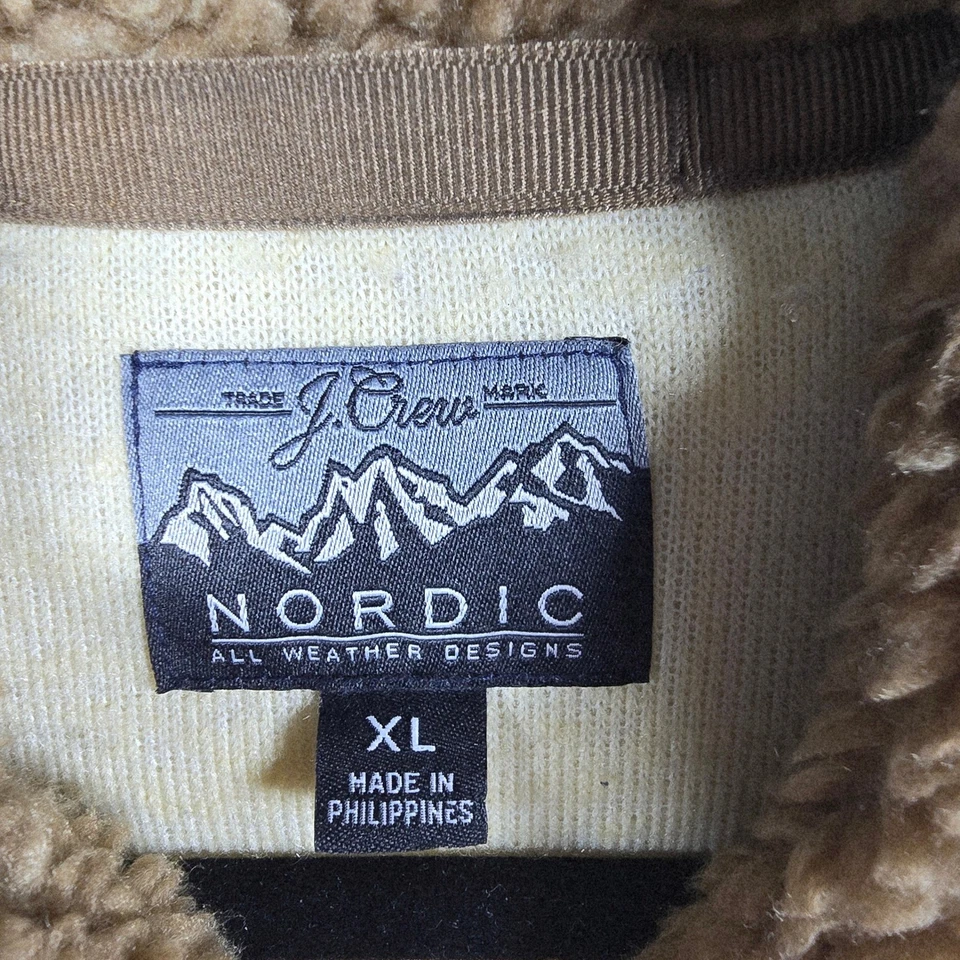 J. Chaqueta polar Crew Nordic All Weather Designs Sherpa difusa para mujer XL Fair Isle Foto 4 de 4