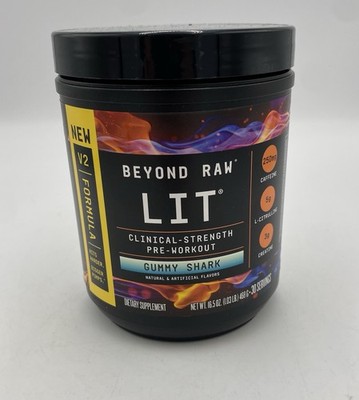 GNC Beyond Raw lit V2 Formula Pre Workout Gummy Shark 16.5 Oz 30 Servings Sealed