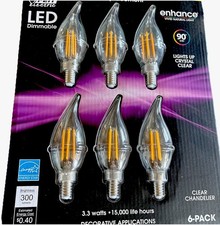 Feit Electric Led Chandelier Bulbs 40W Replacement 6 Pack 2700K Soft White Light