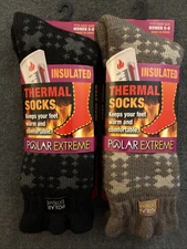 2 Pr. Insulated Thermal Fleece Lined Socks Women’s Shoe 5-9-Warm & Comfortable!