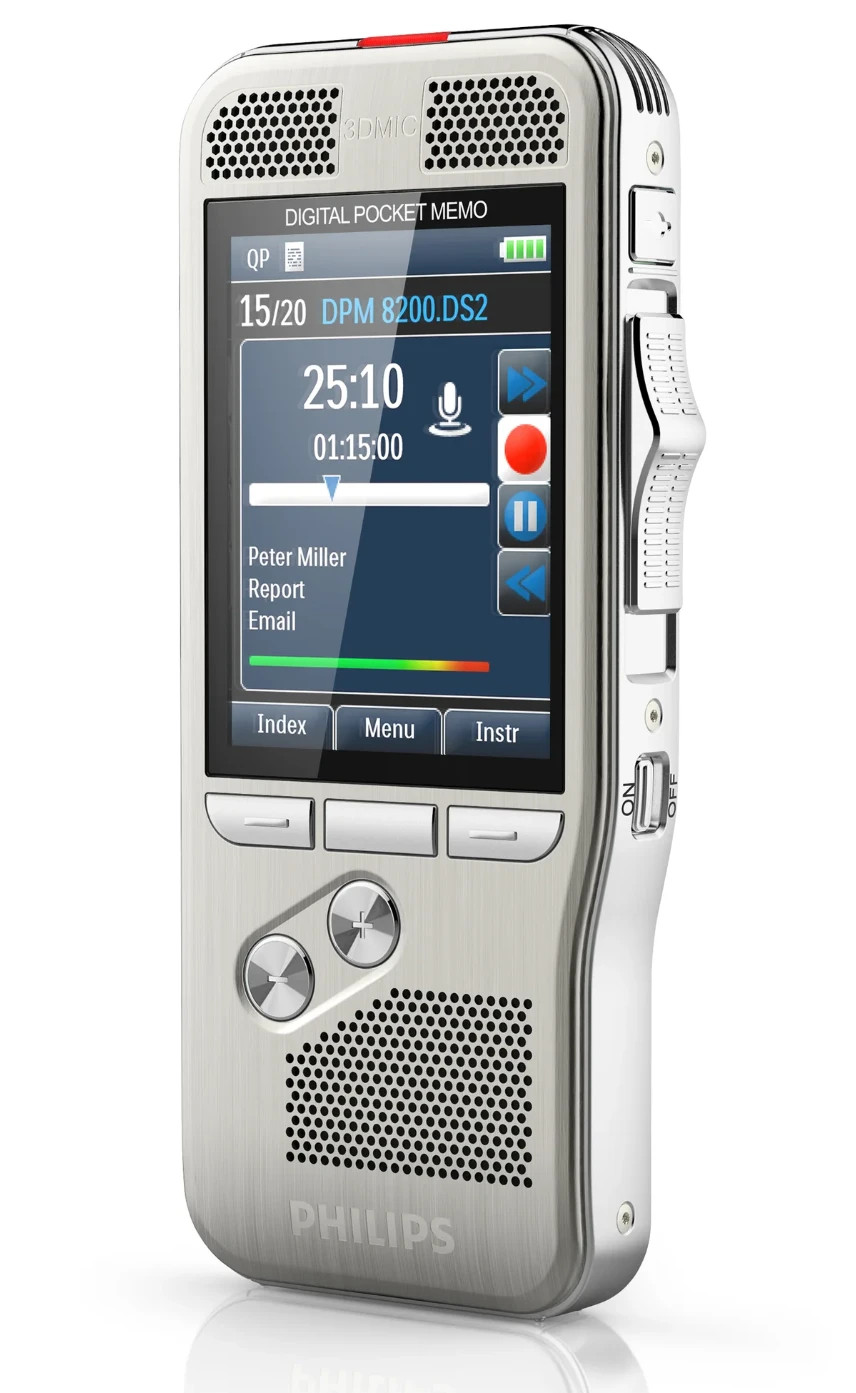 Philips DPM8200 Digital Pocket Memo Handheld Voice Recorder Dictaphone + Battery