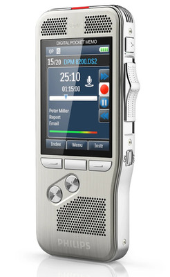 Philips DPM8200 Digital Pocket Memo Handheld Voice Recorder Diktiergerät + Akku
