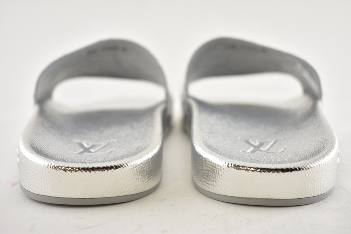 Louis Vuitton Waterfront Mule Chrome Mirror Silver LV Slide Sandal