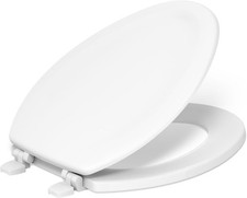 Bemis 1500EC 390 Elongated Toilet Seat Cotton White Enameled Wood