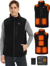 Fleece Heated Vest for Men with Battery Pack 16000Mah 7.4V, Warming Mens Heated