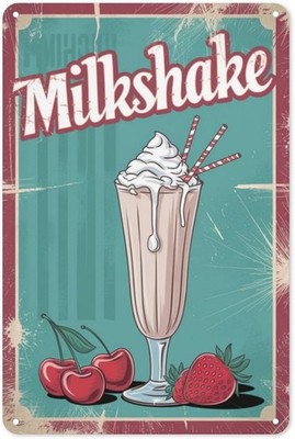 Tin Metal Sign 1950s Wall Art for Kitchen Soda Shop 8X12