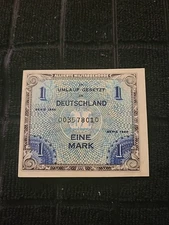 Allied Military Currency Germany - 1944 One Mark Banknote Excellent  Condition