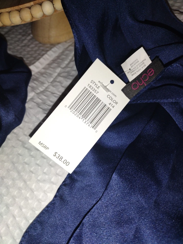 Echo Design 100% Midnight Blue Silk Scarf NWT - Image 2 of 3