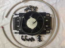 GM 6L80E  TRANSMISSION COOLER W/ FAN & 6AN LINES,  FITTINGS & THERMOSTAT