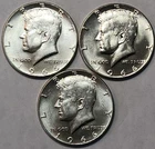 Lot Of 3 - Choice BU Uncirculated 1966 Kennedy Half Dollars, 40% Silver, JFK-AB6