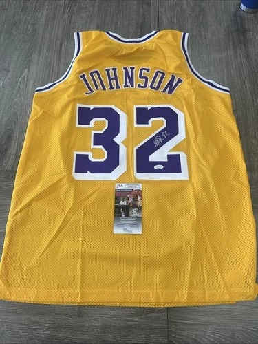 Magic Johnson Signed Los Angeles Lakers Jersey JSA COA #32 NBA HOF Showtime !